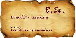 Bredák Szabina névjegykártya
