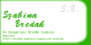 szabina bredak business card