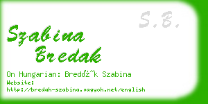 szabina bredak business card